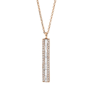 Collier 18 kt RG Fassung rhodiniert, mit ZÖ 38.1 cm + 40.6