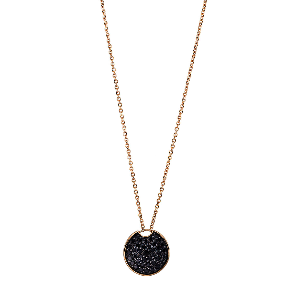 Pavé Collier  18kt Rotgold Fassung schwarz rhodiniert mit 0,24ct Diamanten