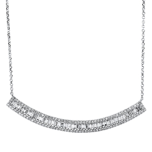 Collier 18 kt WG, mit ZÖ 38,1 + 40,6 cm