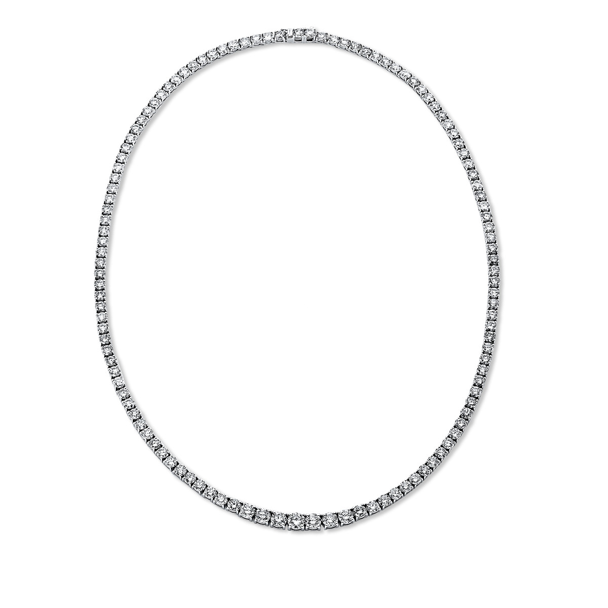 Tenniscollier  18kt Weißgold mit 23,33ct Diamanten