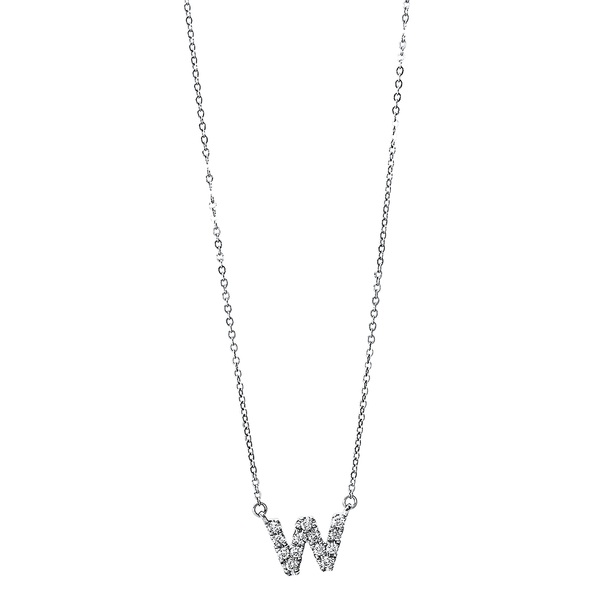 Collier 18 kt WG W, mit ZÖ 42cm, 43cm, 44cm