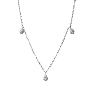 Collier 18 kt WG, mit ZÖ 38 cm + 41 cm