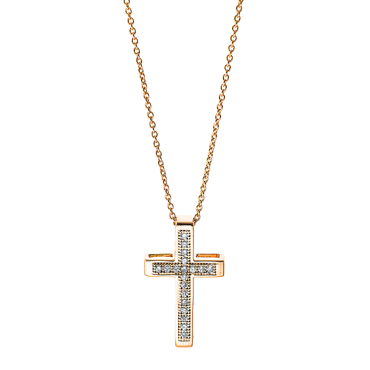 Collier 14 kt RG Kreuz