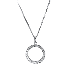 Collier 14 kt WG Kreis, mit Öse