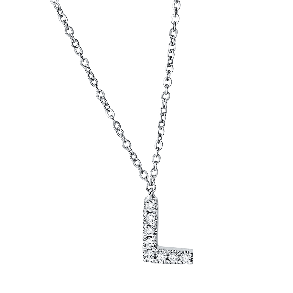 Collier 18 kt WG L, mit ZÖ 42cm, 43cm, 44cm