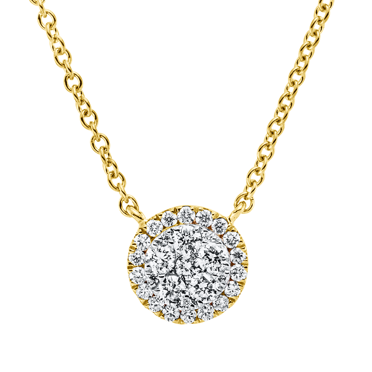 Collier 18 kt GG Fassung rhodiniert, mit ZÖ 40 cm ,43 cm