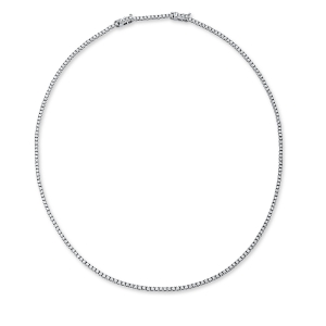 Tenniscollier  18kt Weißgold extension ZÖ 42 cm mit 3,07ct Diamanten