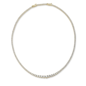 Tenniscollier  18kt Gelbgold mit ZÖ 42 cm mit 8,36ct Diamanten