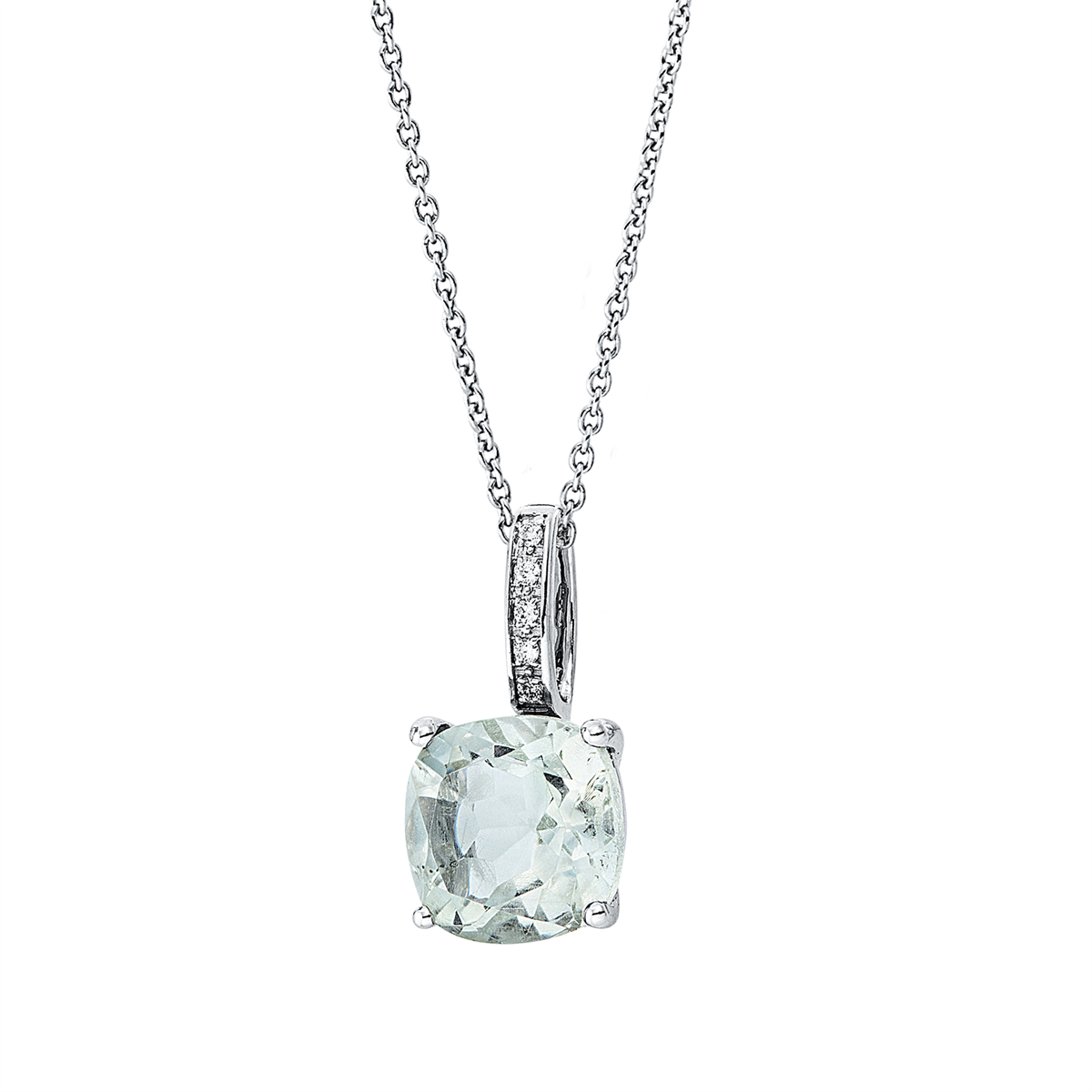 Collier 4er-Krappe 18 kt WG, mit Öse