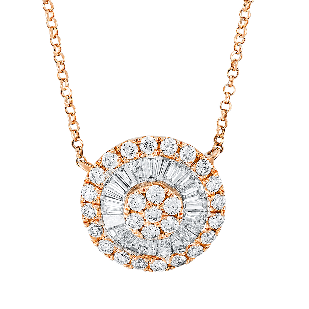 Collier 18 kt RG, mit ZÖ 38,1 cm + 40,6 cm
