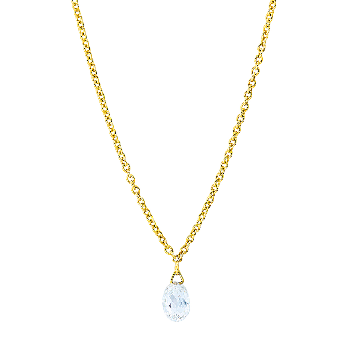 Solitaire Collier  18kt Gelbgold mit ZÖ 40 cm mit 0,38ct Diamanten