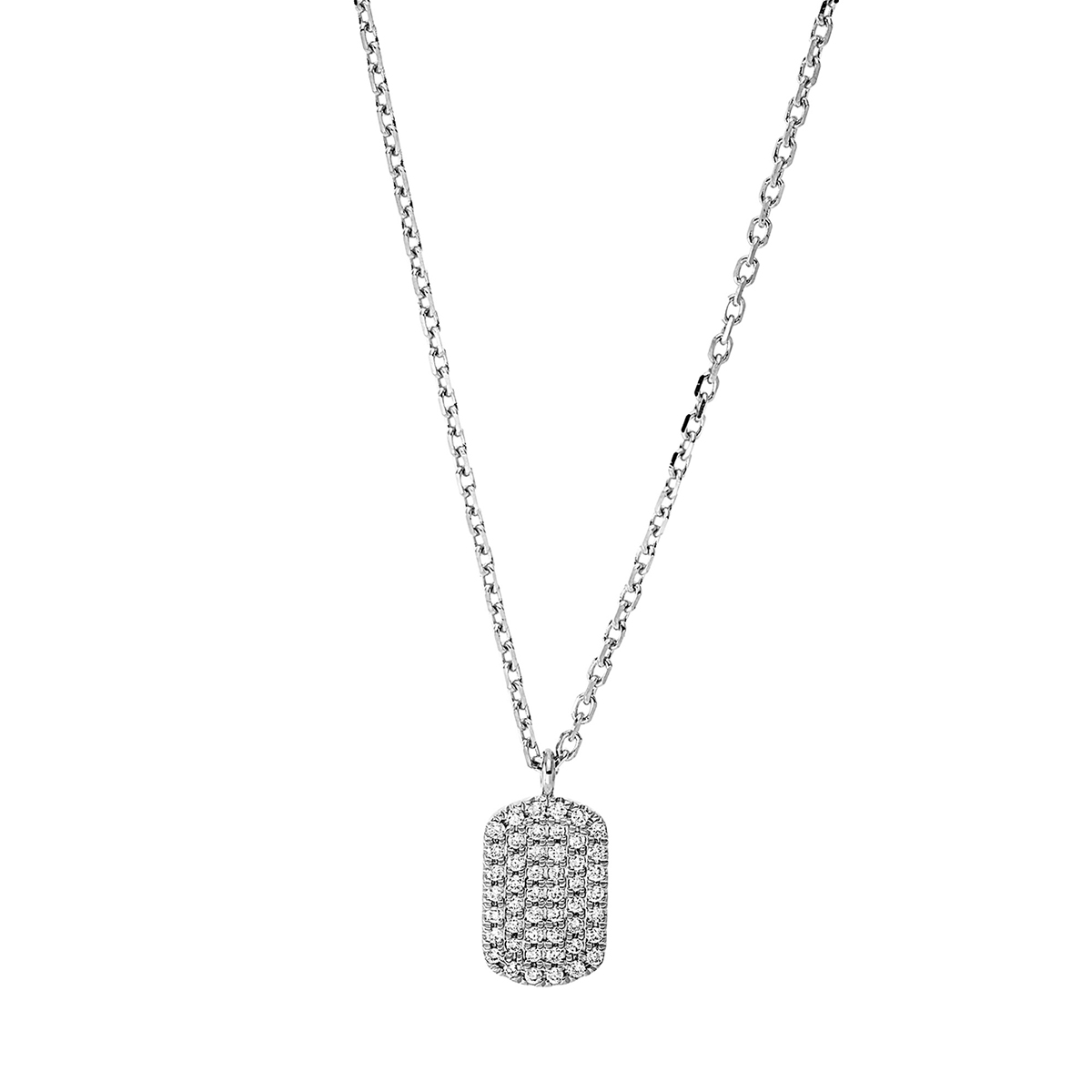 Pavé Collier  18kt Weißgold mit ZÖ 40 cm + 43 cm ` mit 0,18ct Diamanten
