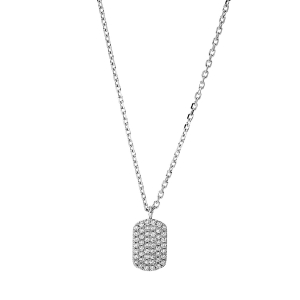 Pavé Collier  18kt Weißgold mit ZÖ 40 cm + 43 cm ` mit 0,18ct Diamanten