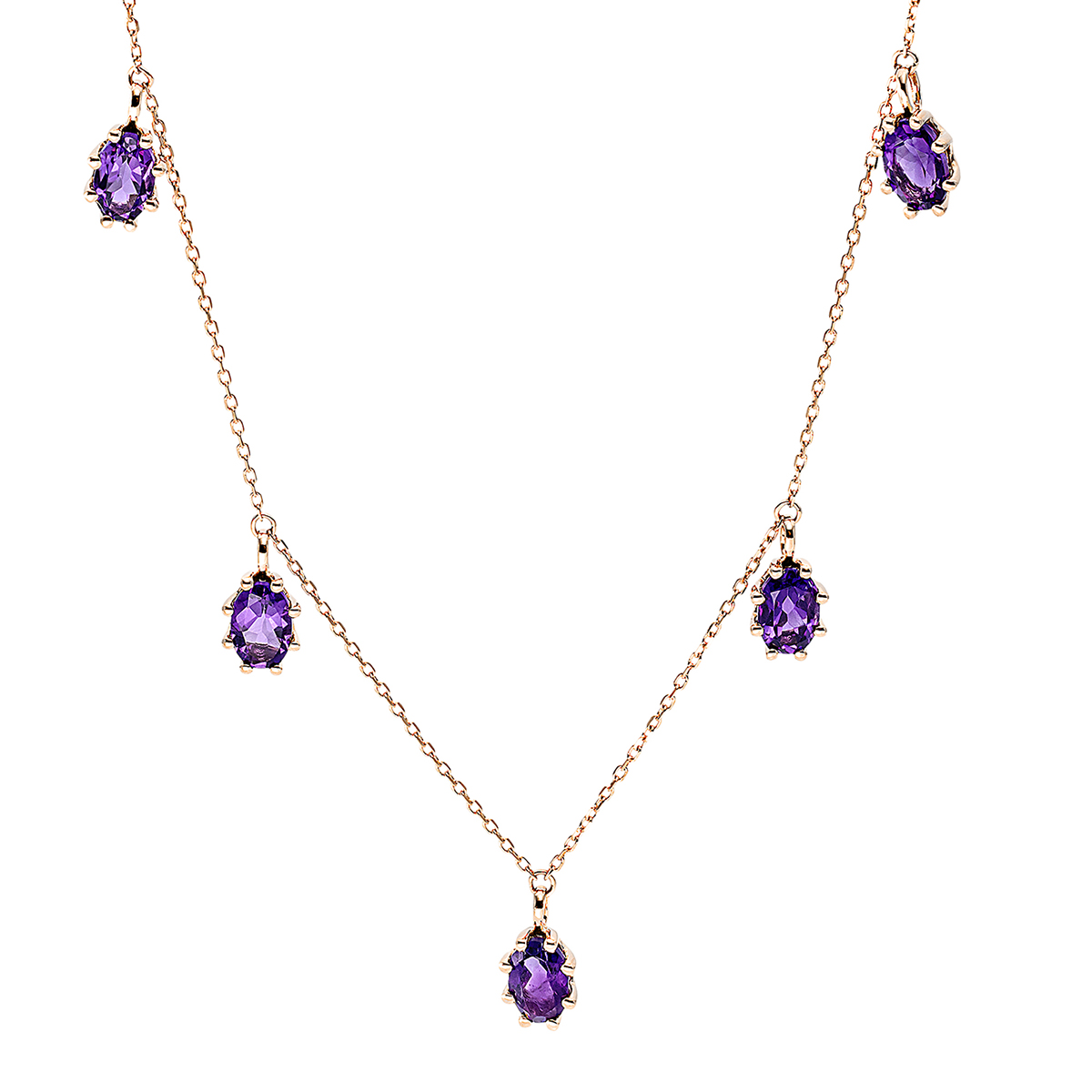 Collier 18 kt RG, mit ZÖ 40 cm