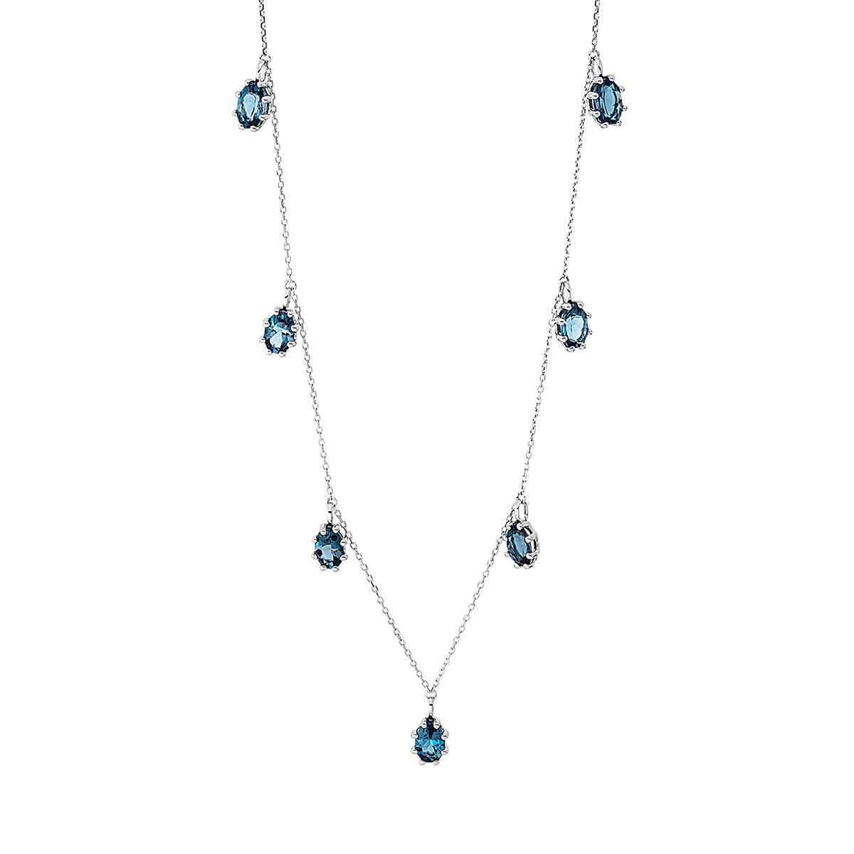 Collier 18 kt WG, mit ZÖ 40 cm