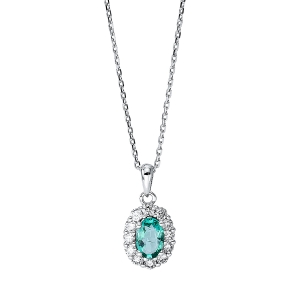 Collier 18 kt WG, mit ZÖ 40 cm + 42 cm