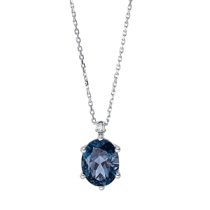 Collier 18 kt WG, mit ZÖ 40 cm + 42 cm