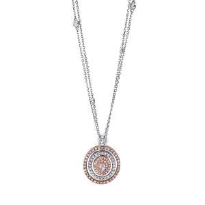 Collier 18 kt WG+RG, mit ZÖ 40 cm + 43 cm