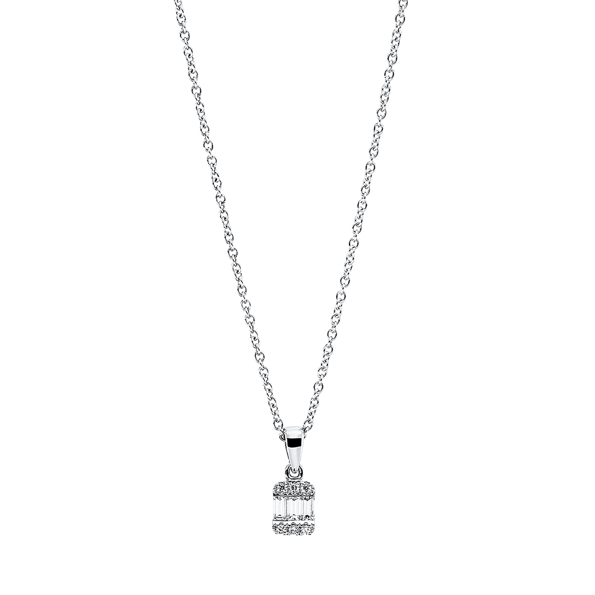 Collier 18 kt WG, mit ZÖ 42 cm