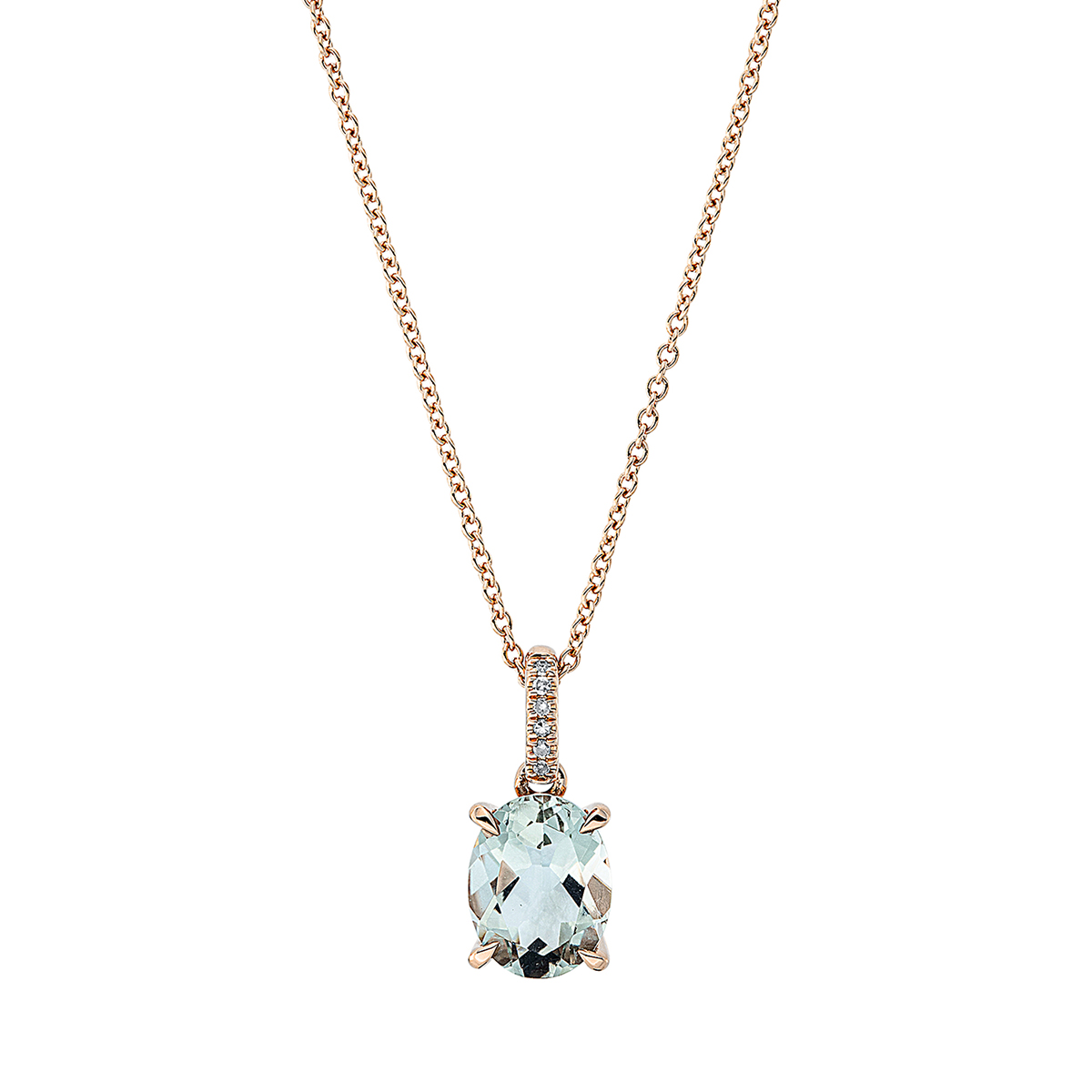 Collier 4er-Krappe 18 kt RG, mit ZÖ 42 cm