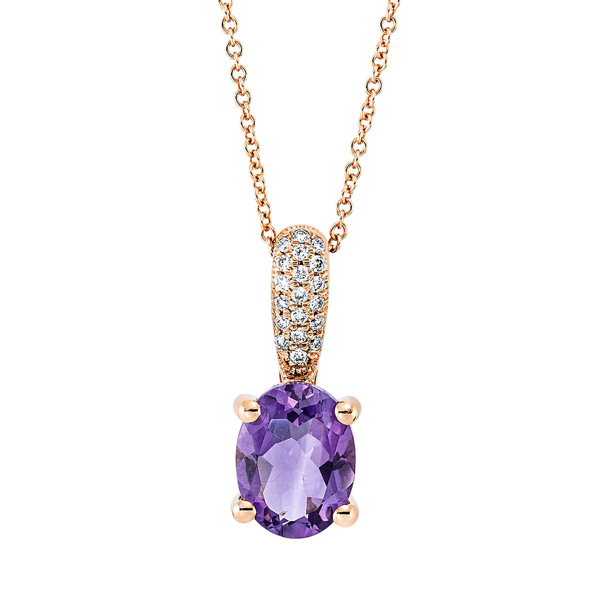 Collier 4er-Krappe 18 kt RG, mit Öse