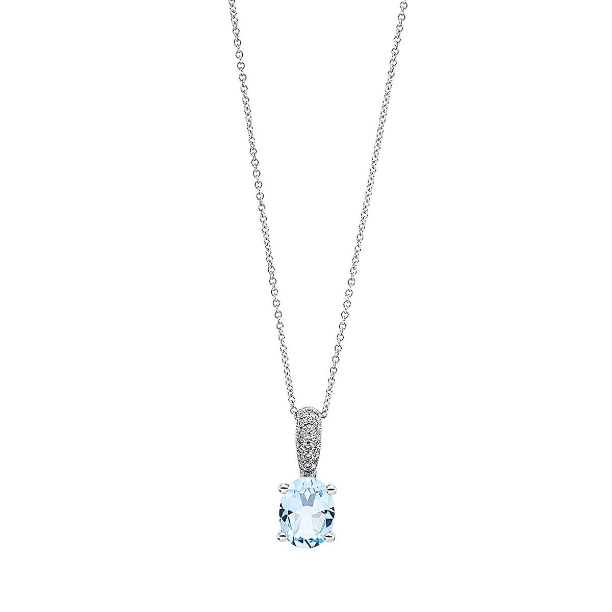 Collier 4er-Krappe 18 kt WG, mit Öse