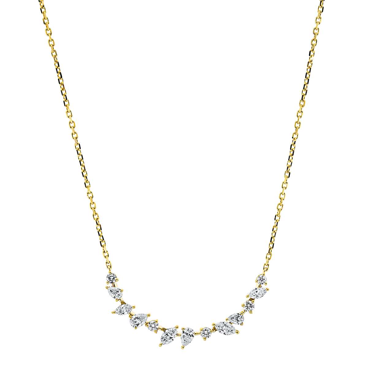Collier 18 kt GG, mit ZÖ 40 cm + 43 cm