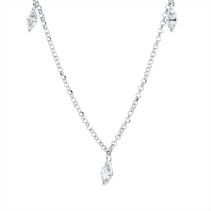 Collier 18 kt WG, mit ZÖ 38 cm,40.5cm