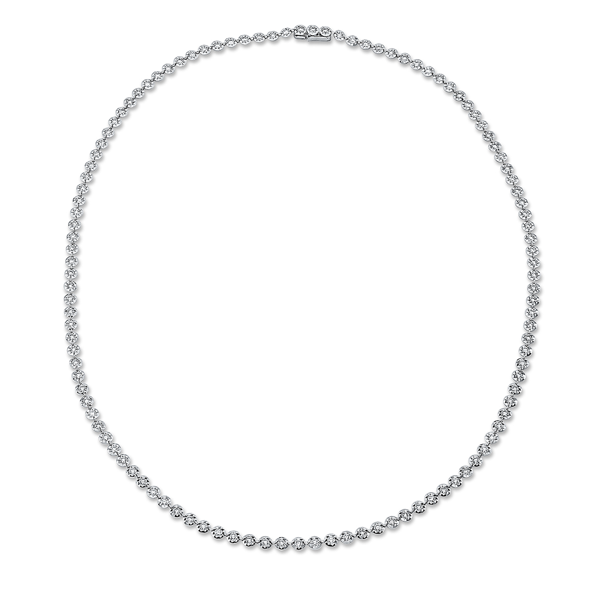 Tenniscollier  18kt Weißgold mit 3,44ct Diamanten