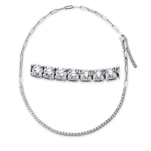 Collier 18 kt WG, mit ZÖ 40 cm