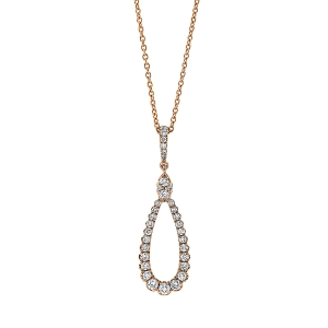 Collier 18 kt RG Tropfen, mit Öse
