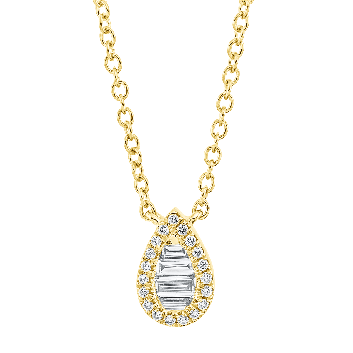 Collier 18 kt GG, mit ZÖ 38cm,40,6cm,43,2cm