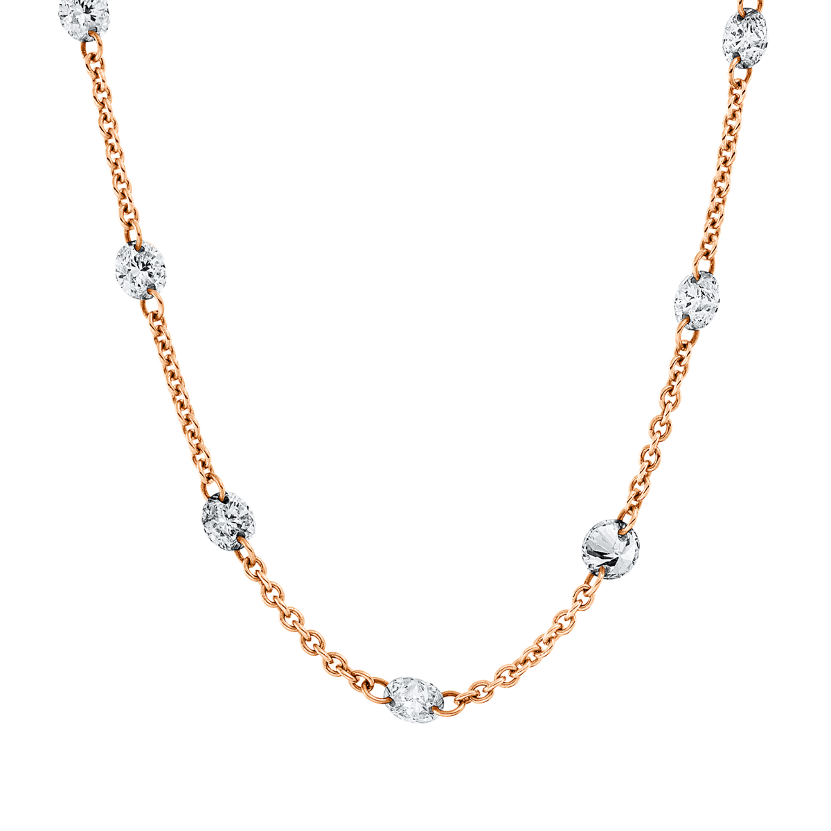 Collier 18 kt RG, mit ZÖ 41 + 42 + 43 cm