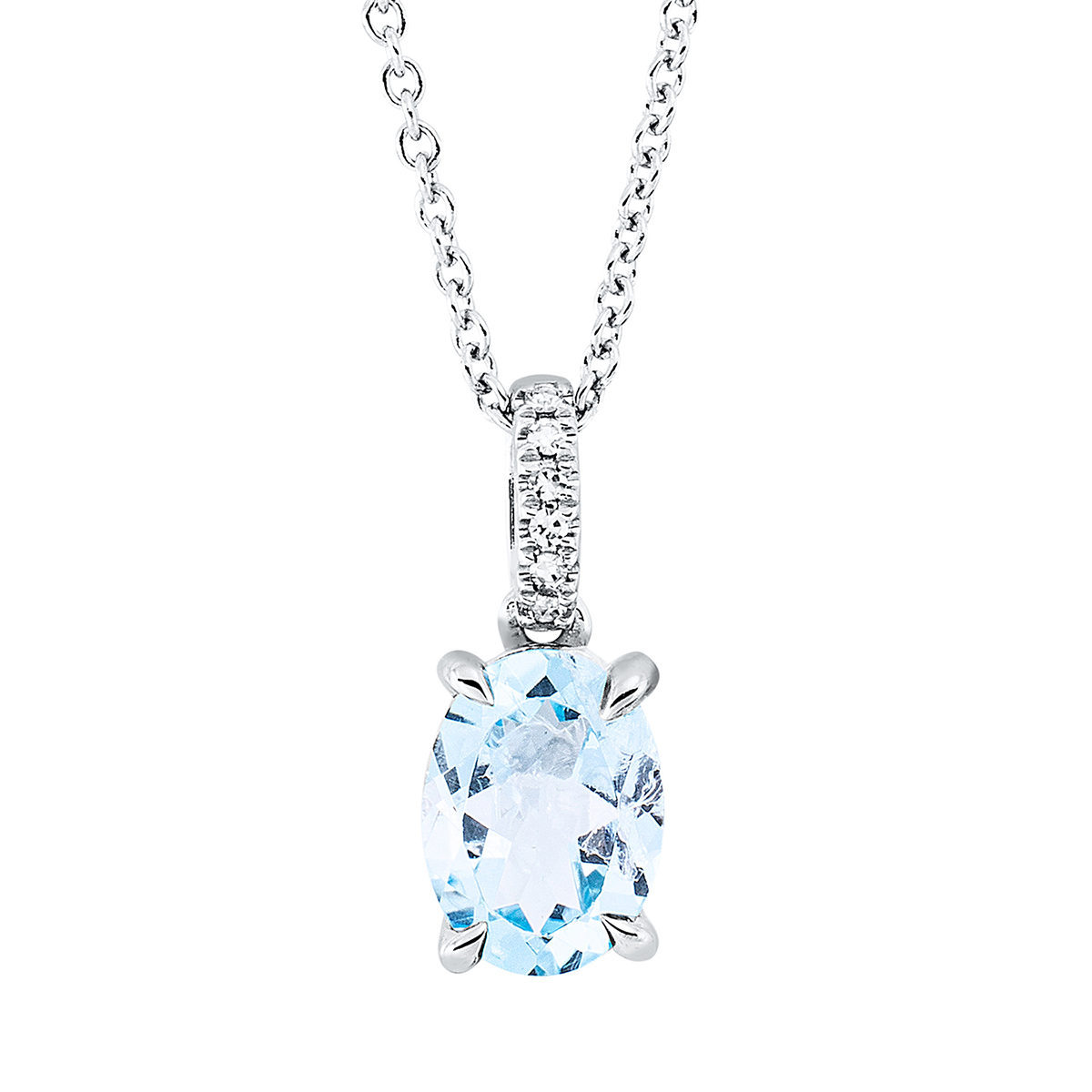 Collier 18 kt WG, mit ZÖ 42 cm