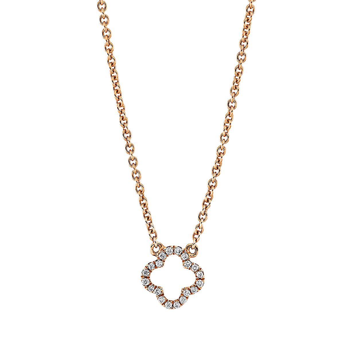 Collier 18 kt RG, mit ZÖ 41 cm + 43 cm