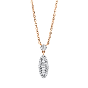 Collier 18 kt RG, mit ZÖ 40 cm + 43 cm