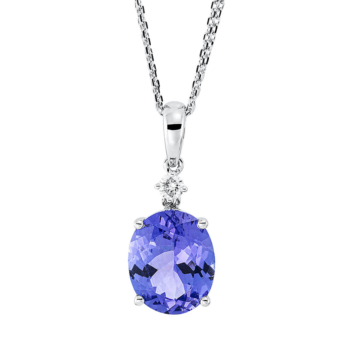 Collier 18 kt WG, mit ZÖ 40 cm + 43 cm