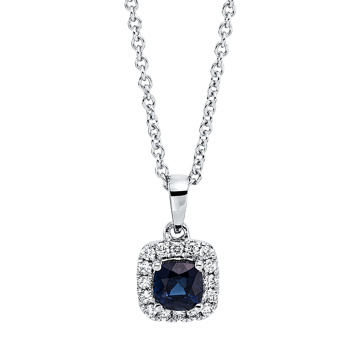 Collier 18 kt WG, mit ZÖ 42 cm