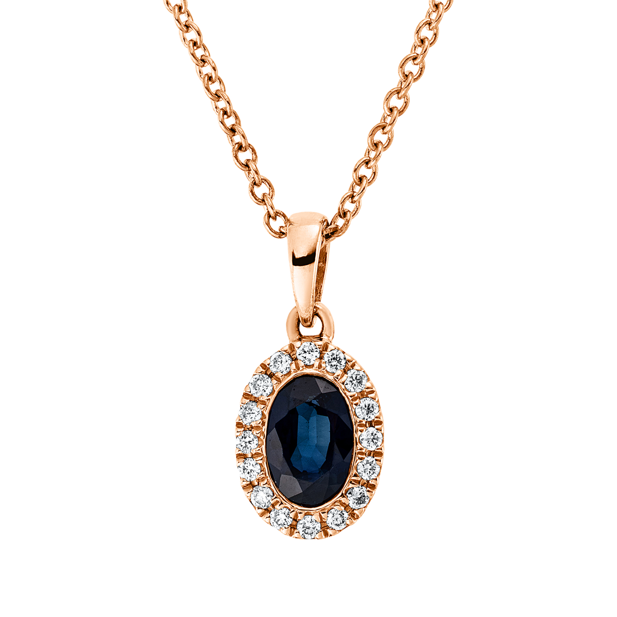 Collier 18 kt RG, mit ZÖ 42 cm