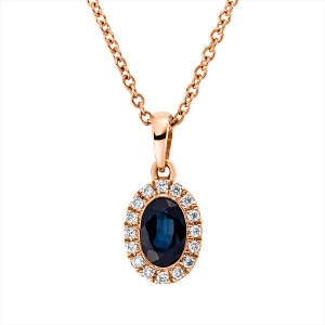 Collier 18 kt RG, mit ZÖ 42 cm