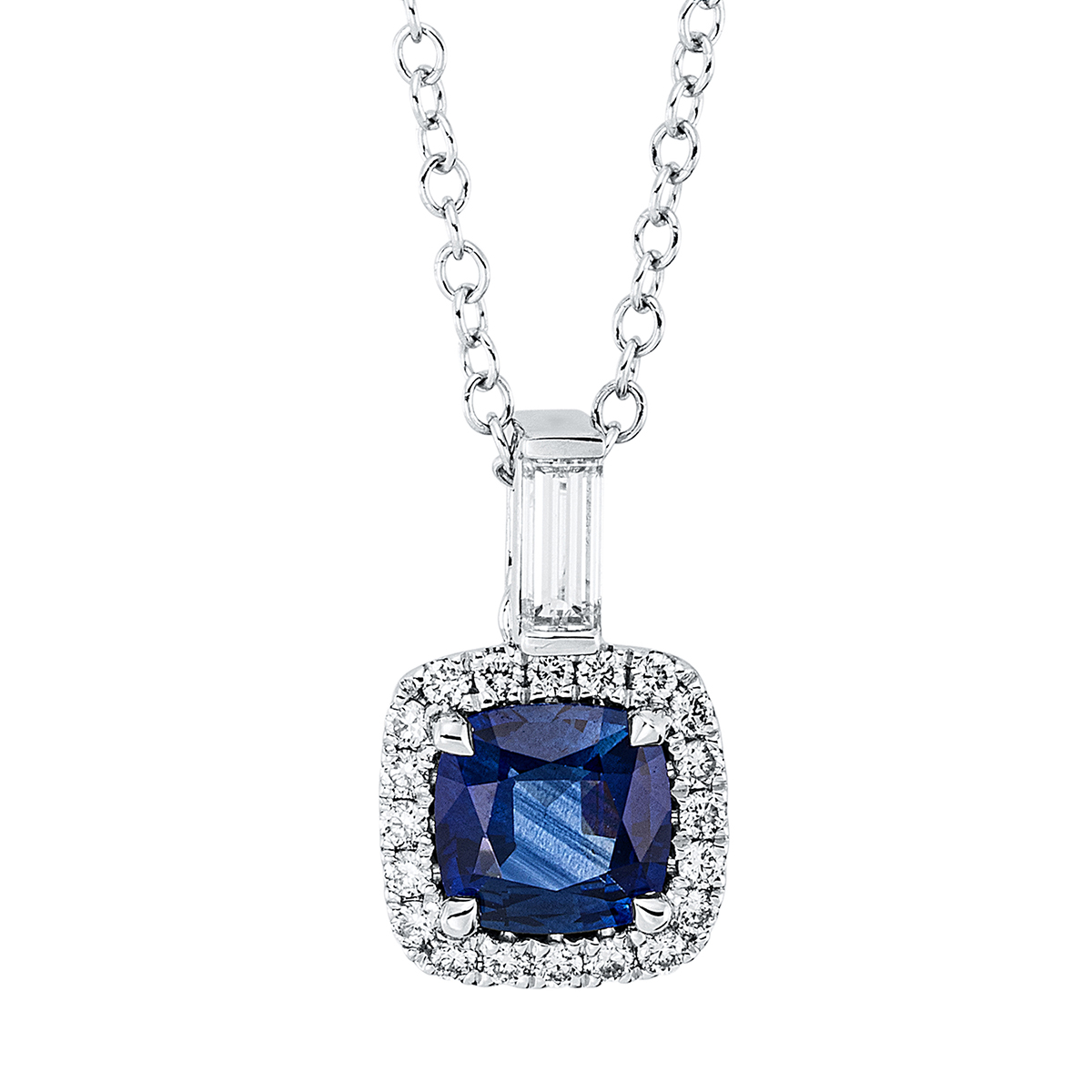 Collier 4er-Krappe 18 kt WG, mit ZÖ 40,6 cm