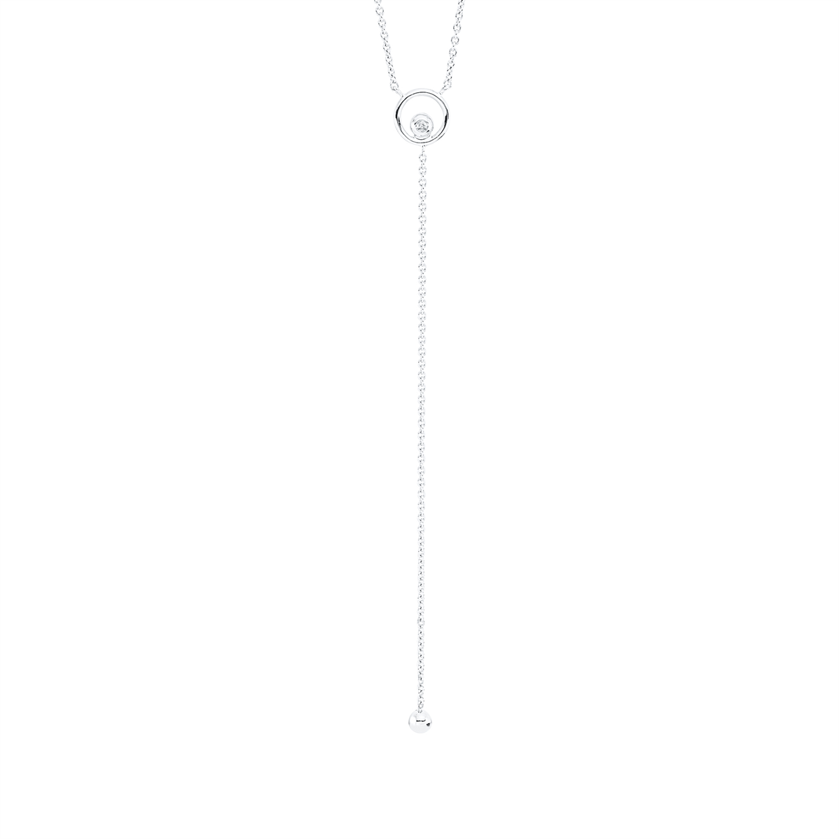 Solitaire Collier Zarge 18kt Gelbgold mit ZÖ 42 cm mit 0,10ct Diamanten