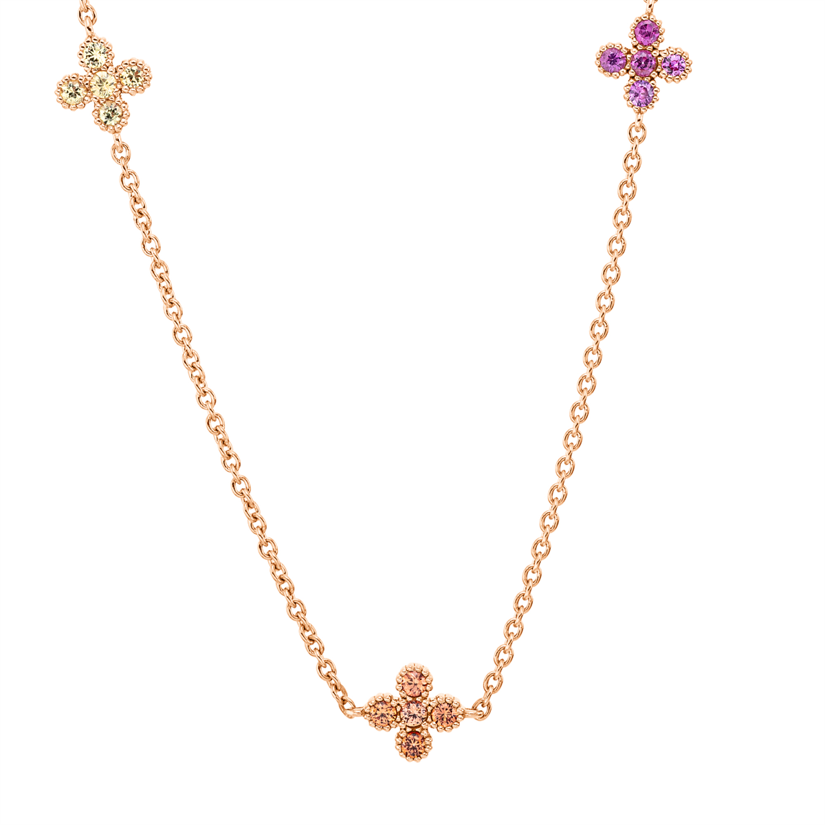 Collier 18 kt RG, mit ZÖ 40 cm + 43 cm