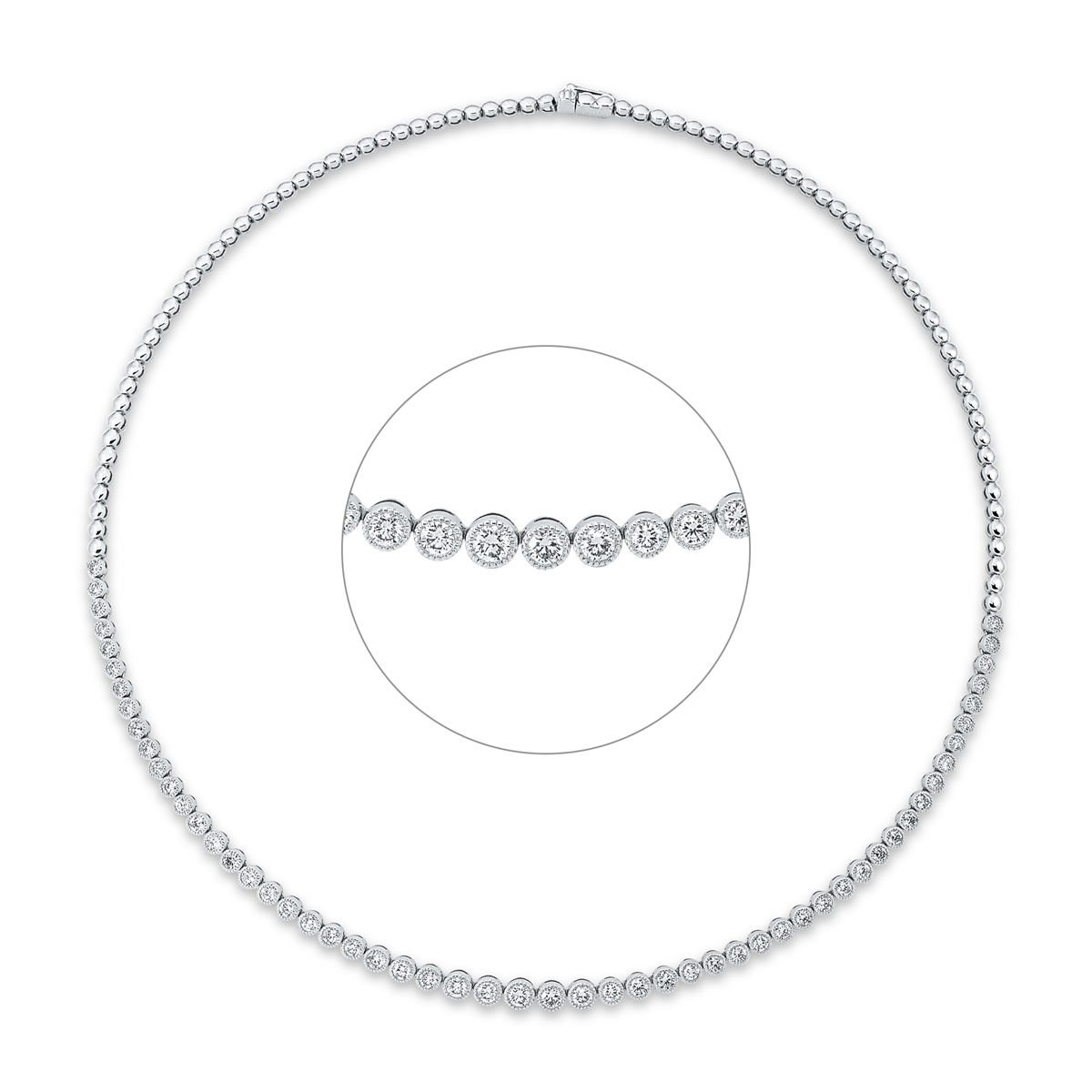 Tenniscollier Zarge 18kt Weißgold mit 2,91ct Diamanten