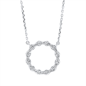 Collier 18 kt GG, Fassung rhodiniert, ZÖ 42 cm
