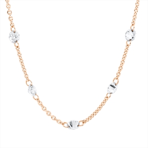 Collier 18 kt RG, mit ZÖ 40,6+ 42+43,2 cm