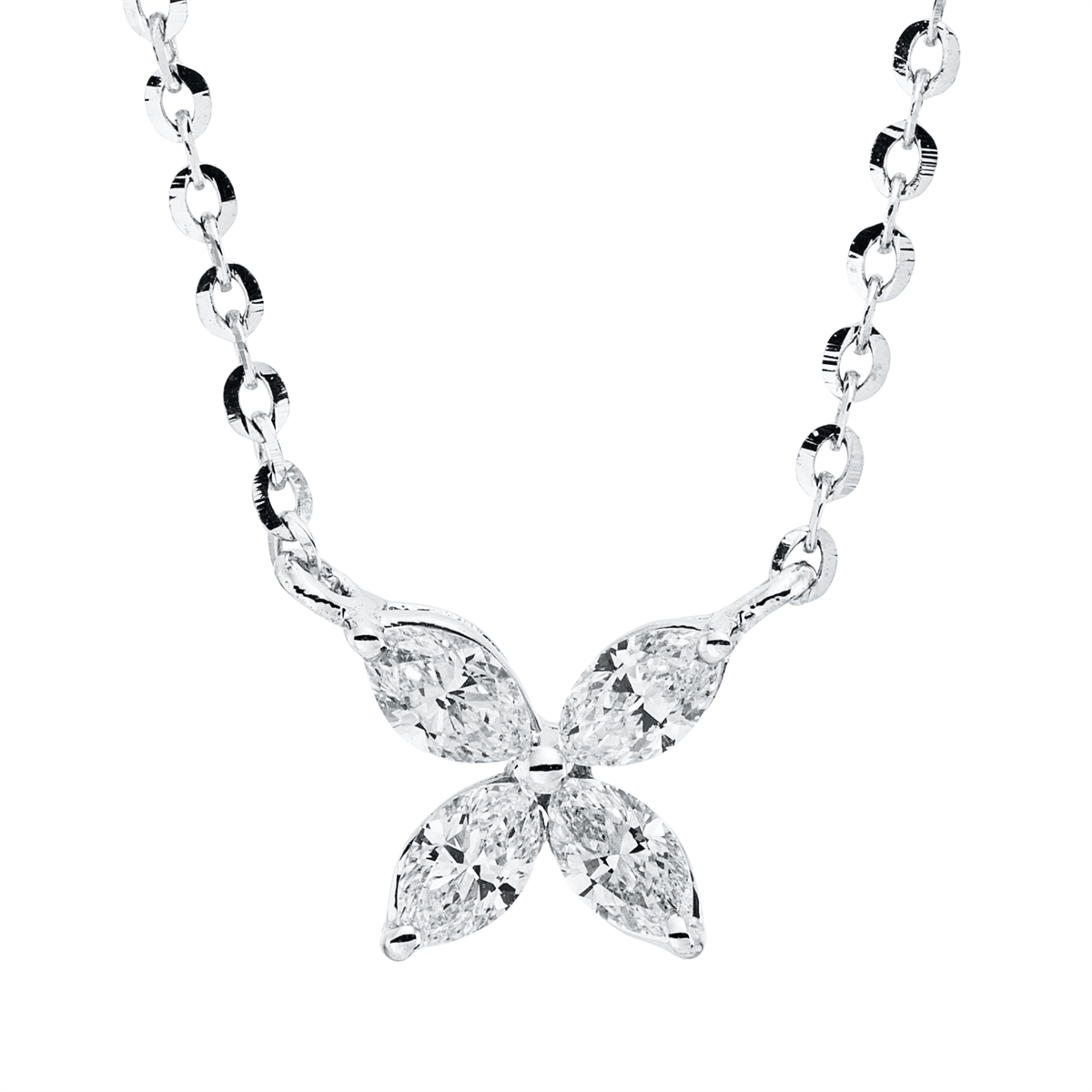 Collier 18 kt WG, mit ZÖ 40,6 cm
