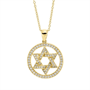 Collier 14 kt GG Davidstern, mit ZÖ 43,2 cm