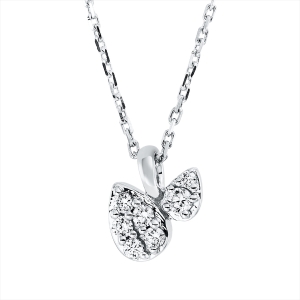 Collier 18 kt GG, Fassung rhodiniert, ZÖ 42 cm