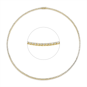 Tenniscollier 4er-Krappe 18kt Gelbgold mit 7,53ct Diamanten